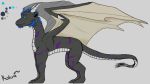  2020 ambiguous_gender blue_eyes claws concept_art digital_media_(artwork) dragon feral hi_res horn koloni landscape markings scalie simple_background solo spread_wings white_background wings 