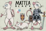  female feral hi_res humanoid knight mammal marsminer mattea_black model_sheet mouse murid murine rodent solo warrior 