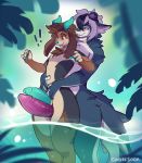  ! 2019 absurd_res anthro big_penis big_tail biped black_body black_fur blush brown_body brown_fur brown_hair character_request chest_tuft coffeesoda comparing comparing_penis cute_fangs dark_fur detailed_background duo english_text erection fingerless_(marking) fluffy frottage fur genitals girly green_body green_eyes green_nose green_pawpads green_penis green_skin green_theme hair handpaw happy hi_res horn hug humanoid_genitalia humanoid_penis hybrid light_fur long_hair long_tail male male/male marine outside partially_submerged pawpads paws penis pink_body pink_penis pink_skin sex shy signature smile standing tan_body tan_fur text thigh_sex tuft unknown_species white_body white_fur white_hair white_pupils wide_hips 