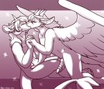  danji-isthmus genitals hi_res kissing male male/male penis wings 