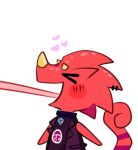  &lt;3 animal_crossing anthro blush chameleon chibi choker cutgut flick_(animal_crossing) goth horn jewelry lizard long_tongue low_res male necklace nintendo red_body red_scales reptile scales scalie solo tongue video_games 