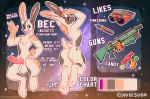  2019 4_toes absurd_res balls beckett_(shayhop) butt coffeesoda domestic_rabbit english_text flemish_giant fur genitals hi_res lagomorph leporid long_ears male mammal model_sheet multicolored_body multicolored_fur nude oryctolagus pencilbrony penis pink_body pink_nose pink_penis pink_skin rabbit signature solo spots spotted_body spotted_fur tan_balls text toes 