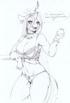  anthro arthropod beverage big_breasts bodily_fluids bra breasts changeling cleavage clothed clothing ear_piercing ear_ring female friendship_is_magic genital_fluids hi_res licking licking_lips longinius monochrome my_little_pony panties piercing pussy_juice queen_chrysalis_(mlp) solo tongue tongue_out underwear wine_glass 