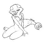 1:1 2020 anthro blep breasts canid canine canis chest_tuft digital_drawing_(artwork) digital_media_(artwork) digitigrade domestic_dog female fox full-length_portrait fur half-closed_eyes hybrid kalipri lillia_(character) looking_at_viewer mammal monochrome narrowed_eyes nipples nude portrait seductive_eyes signature sitting smile solo tail_tuft tongue tongue_out tuft 