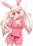  2020 animal_humanoid blush breasts clothing female hair hi_res horokusa0519 humanoid lagomorph lagomorph_humanoid leporid_humanoid looking_at_viewer mammal mammal_humanoid pigtails rabbit_humanoid red_eyes shirt simple_background smile solo topwear white_background white_hair 