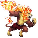  1:1 action_pose alpha_channel angry anthro brown_body brown_fur clothing elranno felid fire fist flaming_hair flaming_mane flaming_tail fur hi_res lion loincloth male mammal multicolored_body multicolored_fur open_mouth pantherine paws pose pseudo_hair pseudo_mane rivals_of_aether simple_background solo teeth_bared transparent_background two_tone_body two_tone_fur video_games zetterburn 