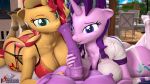  16:9 3d_(artwork) animal_genitalia animal_penis anthro balls big_breasts bra breasts butt chair cleavage clothed clothing crossgender digital_media_(artwork) equestria_girls equid equine_penis female first_person_view friendship_is_magic ftg_crossgender fti_crossgender furniture garter_belt garter_straps genitals group group_sex gynomorph gynomorph/female hand_on_penis hi_res holding_breast horn intersex intersex/female licking looking_at_viewer lying mammal muhjob my_little_pony nipples on_back oral panties penile penis penis_lick sex starlight_glimmer_(mlp) sunset_shimmer_(eg) threesome tongue tongue_out twilight_sparkle_(mlp) underwear unicorn widescreen 