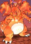  absurd_res ambiguous_gender angry anthro charizard claws cracked_ground fangs fire flaming_tail hi_res horn mosa_(pixiv) nintendo orange_body pok&eacute;mon pok&eacute;mon_(species) solo standing video_games 