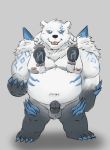  2020 anthro balls belly black_body black_fur erection fur genitals hokolee32 humanoid_genitalia humanoid_hands humanoid_penis kemono league_of_legends male mammal moobs navel nipples overweight overweight_male penis polar_bear riot_games solo ursid ursine video_games volibear white_body white_fur 