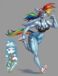  abs anthro big_breasts breasts cleavage clothed clothing english_text equid equine eyewear female friendship_is_magic hair hi_res mammal multicolored_hair muscular muscular_female my_little_pony pegasus rainbow_dash_(mlp) rainbow_hair solo sunglasses text thebigbadwolf01 wide_hips wings 