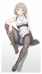  cleavage fangxiang_cuoluan feet maid open_shirt pantyhose skirt_lift 