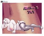  absurd_res anthro big_breasts boss_monster bovid breasts caprine claws clothing female fours_(artist) fur goat hi_res holidays legwear lingerie lounging lying mammal mature_female monster mother&#039;s_day on_side slightly_chubby solo solo_focus stockings toriel undertale video_games white_body white_fur 