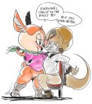  absurd_res aggressive_retsuko anthro bdsm bedroom_eyes blush bodily_fluids bondage bound chief_komiya dialogue domination duo english_text female female_domination flustered gag gagged genitals half-closed_eyes hands_tied hi_res legs_tied male male/female narrowed_eyes necktie oddjuice pussy sanrio seductive sweat tape tape_gag text thick_thighs tsunoda 