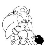  anthro backwards_baseball_cap baseball_cap big_breasts breasts clothing crop_top crossgender female group hat headgear headwear male mighty_the_armadillo missphase monochrome nipple_tape pasties ray_the_flying_squirrel shirt sonic_the_hedgehog sonic_the_hedgehog_(series) tape topwear undressing 
