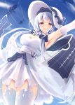  azur_lane cleavage dress illustrious_(azur_lane) narushima_kanna see_through stockings thighhighs 