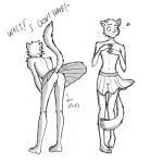  1:1 absurd_res anthro balls blush butt clothed clothing domestic_cat felid feline felis fur genitals hi_res leeson_(zoophobia) male mammal monochrome nude presenting presenting_hindquarters simple_background smile solarjay solo text zoophobia 
