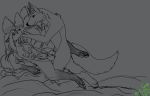  aleu_moonshadow anthro bed breasts canid canine canis fox frostbyte_venom furniture herm incest_(lore) intersex intersex/male male mammal multi_breast multitail nikorokumitsero pubes rega wolf 