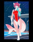  &lt;3 anthro clothing diving_board female fish hair hi_res lifeguard marine night one-piece_swimsuit outside pink_hair pool_(disambiguation) shark shrimp_(uk_brony) sky solo sport_swimsuit star swimwear towel water wet wmdiscovery93 