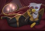  absurd_res alcohol anthro avian beverage breasts candle cleavage clothed clothing dress female friendship_is_magic furniture gilda_(mlp) gryphon hi_res legwear makeup my_little_pony mythological_avian mythology pewas smile sofa solo solo_focus stockings wine wine_glass wings yellow_eyes 