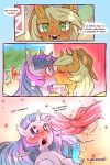  &lt;3 2:3 applejack_(mlp) being_watched big_macintosh_(mlp) blush bodily_fluids brother brother_and_sister cold-blooded-twilight comic dialogue drooling english_text equid female female/female feral french_kissing friendship_is_magic hi_res horn kissing looking_at_another male mammal my_little_pony open_mouth saliva sibling sister spike_(mlp) sweat tears text tongue twilight_sparkle_(mlp) unicorn 