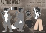  al_the_wolf canid canine canis clothing dipstick_tail english_text fur gender_symbol grey_body grey_fur grey_hair grey_tail hair hi_res krokpot male mammal model_sheet multicolored_body multicolored_fur multicolored_tail shirt solo standing symbol t-shirt text topwear two_tone_body two_tone_fur two_tone_tail white_body white_fur white_tail wolf ♂ 