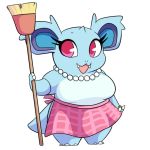  1:1 alpha_channel anthro anthrofied apron aquabunny breasts broom bun-bun clothing eyelashes featureless_breasts female gem jewelry necklace nidorina nintendo pearl_(gem) pearl_necklace pink_eyes pok&eacute;mon pok&eacute;mon_(species) semi-anthro smile solo video_games 