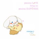  &lt;3 blue_eyes brown_fur canine chiffon cinnamon cinnamoroll cub cute dog duo female fur humping long_ears male mammal sanrio text unknown_artist white_fur yellow_fur young 