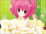  anya_alstreim araiguma bath bubble code_geass nude pink_hair red_eyes short_hair solo 