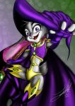  2019 anthro buckteeth cape clothed clothing disney female fingerless_gloves fur gloves grey_body grey_fur handwear hat head_tuft headgear headwear jaff96 judy_hopps lagomorph leporid looking_at_viewer mammal open_mouth open_smile purple_eyes rabbit signature simple_background smile solo teeth tuft witch_hat zootopia 