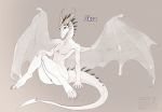  albino anthro araivis-edelveys barely_visible_genitalia barely_visible_pussy bat_wings dragon female genitals membrane_(anatomy) membranous_wings nude purple_eyes pussy scales solo white_body white_scales white_wings wings 