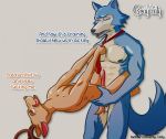  anal anal_penetration animal_genitalia animal_penis anthro anthro_on_anthro anthro_penetrated anthro_penetrating anthro_penetrating_anthro antlers balls beastars blue_body blue_fur brown_body brown_fur canid canine canis cervid cervine cervine_penis dialogue duo english_text eyes_closed fur genitals gray_caty grey_background horn humor legoshi_(beastars) licking licking_lips louis_(beastars) male male/male male_penetrated male_penetrating male_penetrating_male mammal mostly_nude necktie nude penetration penis power_bottom red_deer sex simple_background stand_and_carry_position standing standing_sex tapering_penis text tongue tongue_out wolf 