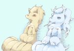  alolan_ninetales ambiguous_gender blonde_hair blue_body blue_eyes blue_fur blue_hair blue_inner_ear blue_nose brown_inner_ear brown_nose feral fur hair hi_res lying multi_tail ninetales nintendo pok&eacute;mon pok&eacute;mon_(species) red_eyes regional_form_(pok&eacute;mon) smile tuft video_games yellow_body yellow_fur 