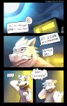 ... absurd_res anthro car comic dialogue dragon duo english_text hi_res male mammal moon open_mouth outside procyonid raccoon text thekinkybear vehicle 