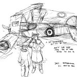  1:1 aircraft airplane ambiguous_gender anthro antlers biplane black_and_white cat_knight cervid clothed clothing comic deer_prince dialogue domestic_cat duo english_text felid feline felis hi_res hladilnik horn male mammal monochrome simple_background size_difference sketch text vehicle white_background world_war_1 wreckage 