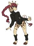  anthro big_breasts bottomless braided_hair breasts clothed clothing female giraffe giraffid hair hooves leg_warmers legwear long_hair long_neck mammal niobe novacantnames red_hair solo tail_tuft tuft turtleneck 