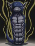  black_background commentary_request creature dratini full_body gen_1_pokemon kurii_chasuke looking_at_viewer muscle no_humans pokemon pokemon_(creature) serious simple_background solo 