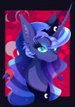  2020 blue_eyes cosmic_hair digital_media_(artwork) equid ethereal_hair eyelashes friendship_is_magic headshot_portrait hi_res horn mammal my_little_pony portrait princess_luna_(mlp) pseudo_hair rariedash unicorn 