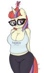  absurd_res an-tonio anthro breasts certificate_(artist) cleavage clothed clothing equid eyewear female friendship_is_magic glasses hi_res horn mammal moondancer_(mlp) my_little_pony smile solo unicorn 