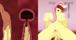  anthro banana big_breasts blindfold breasts double_penetration equid equine fluttershy_(mlp) food friendship_is_magic fruit genitals hentaired hi_res huge_breasts improvised_sex_toy internal looking_pleasured mammal my_little_pony nipples nude pegasus penetration plant pussy uterus vaginal vaginal_penetration wings 