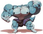  5_toes anthro balls big_balls big_bulge big_muscles big_penis bobert boxers_(clothing) bulge canid canine canis clothing darius_(teranticdragon) flexing genitals grin huge_balls huge_bulge huge_muscles huge_penis hyper hyper_balls hyper_bulge hyper_genitalia hyper_muscles hyper_pecs hyper_penis looking_at_viewer male mammal muscular nipples penis simple_background smile solo toes underwear white_background wolf 