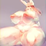  ahoge anthro areola big_breasts bodily_fluids breasts curvy_figure female fur grey_background hair hi_res holding_breast huge_breasts kemono lactating lagomorph leporid long_ears long_hair mammal milk minontui monotone_body monotone_fur monotone_hair navel nipples nude pink_nipples pink_nose quads rabbit red_hair simple_background sitting slightly_chubby solo thick_thighs voluptuous white_body white_fur wide_hips yellow_eyes 