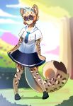  bottomwear clothing eyewear felid female glasses hi_res luxarman mammal orio_(character) pantherine skirt snow_leopard 