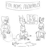  anthro canid canine clothed clothing crossed_arms crossed_legs dialogue disney english_text fantastic_mr._fox female fox fully_clothed fur group maid_marian mammal monochrome mrs._fox mrs._wilde red_fox robin_hood_(disney) sitting speech_bubble text visiti zootopia 