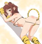  1girl all_fours anal_tail anima_yell! animal_ears animal_print ass bikini breasts fake_tail highres micro_bikini solo swimsuit tagme tail tatejima_kotetsu tiger_ears tiger_print tiger_tail trg-_(sain) 