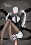  &lt;3 absurd_res big_breasts breasts clitoris clothed clothing creepypasta crossgender faceless_female female genitals hi_res humanoid legwear male male/female necktie nipples no_underwear not_furry open_shirt penis pussy shirt slenderman spread_pussy spreading teaspoon tentacles thigh_highs topwear 