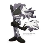  1boy animal_ears black_fur blue_eyes fang formal full_body fur_collar furry heterochromia highres infinite_(sonic) isa-415810 jackal_ears jackal_tail looking_at_viewer male_focus open_mouth scar scar_across_eye simple_background snout sonic_forces sonic_the_hedgehog standing suit white_background yellow_eyes 