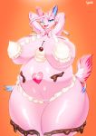  absurd_res anthro bow candy cherry chocolate eeveelution female food food_fetish food_play fruit genitals hi_res looking_at_viewer nintendo overweight pink_body plant pok&eacute;mon pok&eacute;mon_(species) pose pussy solo sylveon sylviajo thick_thighs video_games whipped_cream wide_hips 