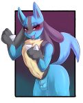  anthro balls bedroom_eyes genitals girly hi_res humanoid lucario male narrowed_eyes nintendo open_mouth pok&eacute;mon pok&eacute;mon_(species) seductive shudayuda sketch solo video_games 