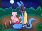  2020 balls big_penis blush bodily_fluids clearing cowgirl_position detailed_background duo eyes_closed female feral feral_on_feral floating forest genital_fluids genitals in_heat knot legendary_pok&eacute;mon love lucario magic male male/female mew night nintendo on_top outside penetration penis pok&eacute;mon pok&eacute;mon_(species) presenting presenting_pussy pussy pussy_juice raised_tail reclining relieved saliva sex sitting size_difference size_play tongue tree vaginal vaginal_penetration video_games vorechestra 