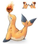  beta_pokemon bombshikaa commentary creature english_commentary full_body looking_at_viewer no_humans peegeray pokemon pokemon_(creature) seal simple_background solo sprite white_background 